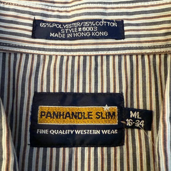 Vintage Panhandle Slim Pearl Snap Men's Western Shirt – Medium Long Tall - Picture 6 of 6